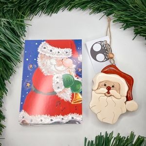 Santa Hand Crafted Wood Ornament